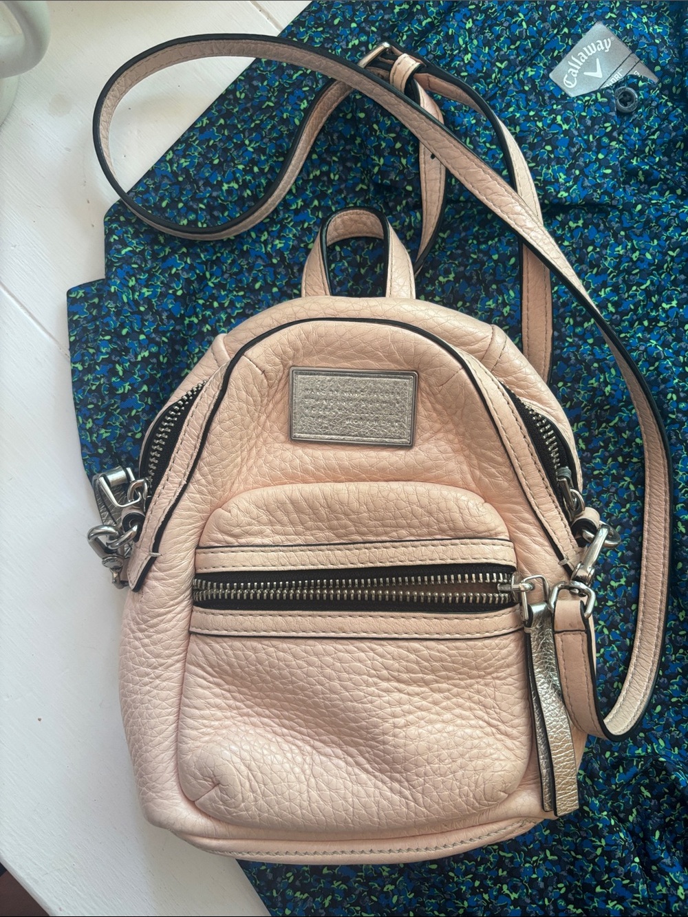 Marc Jacobs Blush Pink Pebbled Leather Mini Backpack